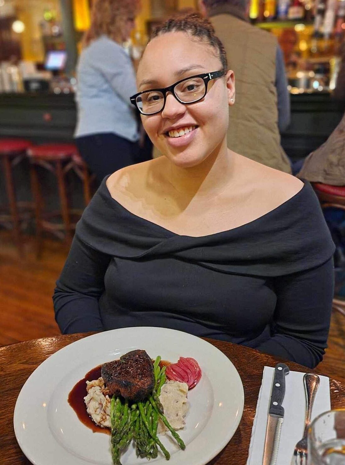 Woman at her birthday Dinner